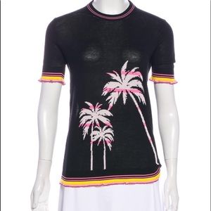 Ermanno Scervino palm tree design in black, pink, white & yellow size XS